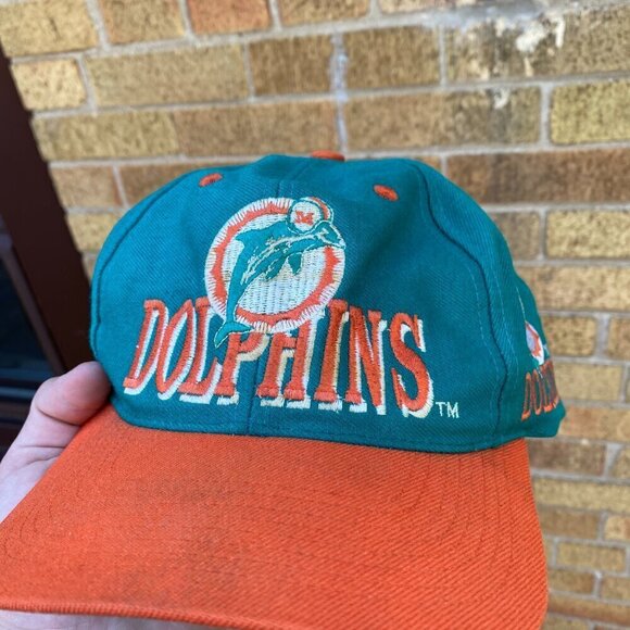 Vintage Miami Dolphins Embroidered NFL Baseball Hat Blue - Picture 4 of 11